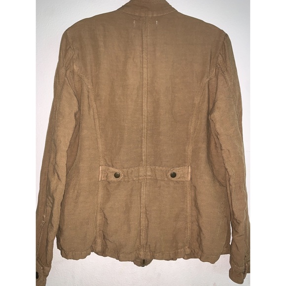 Lucky Brand Live In Love Lightweight Linen Blend Military Style Jacket Size M - Picture 4 of 12